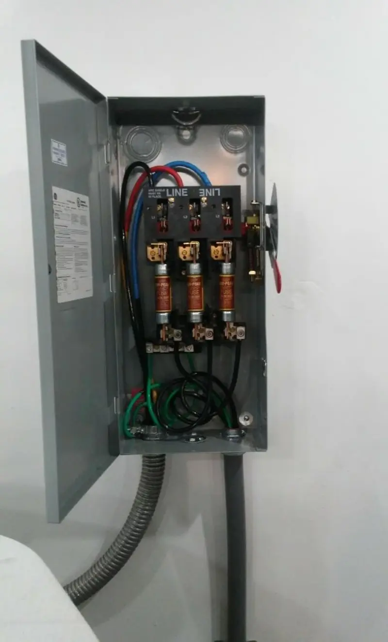 Three-phase disconnect switch installed for Electrical Wiring & Rewiring in Georges